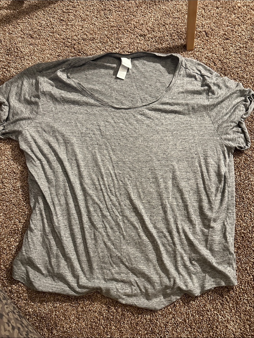 Lightweight Heather Gray Women's Scoop Neck Tee - XL
